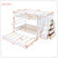 Lit superposé double au-dessus de double avec gigogne simple et escalier-129746874