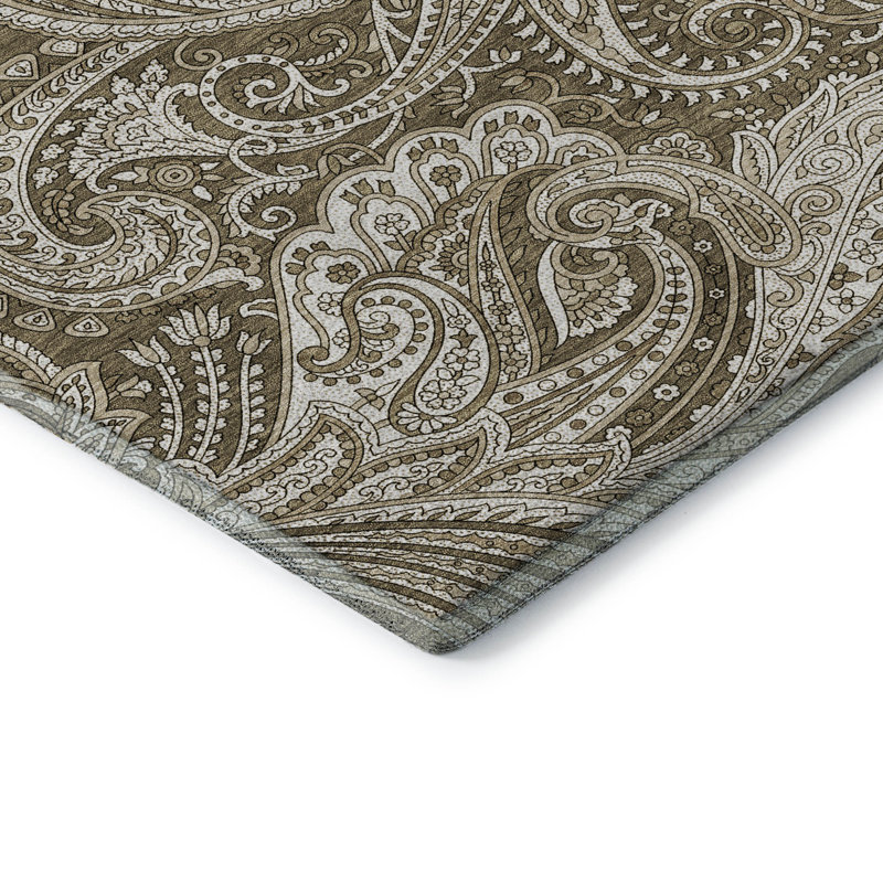 Tapis chocolat de qualité supérieure lavable à la machine Antonelli, Rond 8 pi