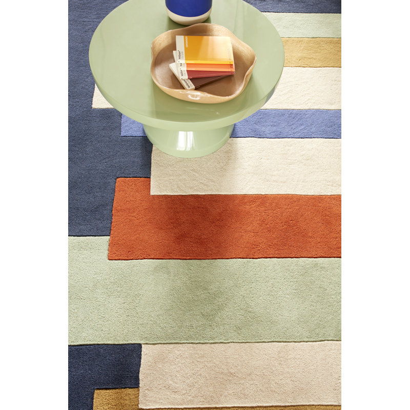 Gina Geometric Wool Hand Tufted Area Rug, Rectangle  120 x 170 cm