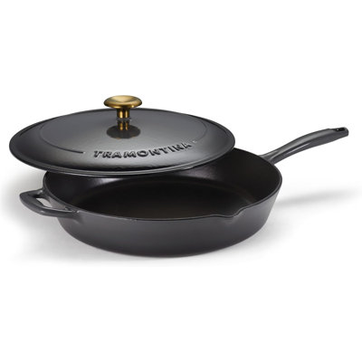 Tramontina Bestow Enameled Cast Iron Skillet with Lid, 12-inch Frying Pan