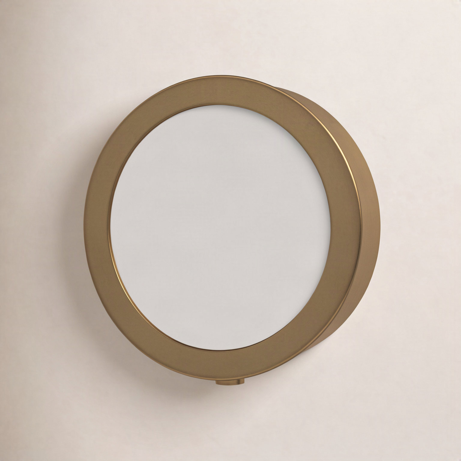 Putnam Single Light Glass Dimmable Flush Mounted Sconce, Heritage Brass