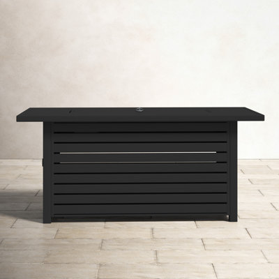 Casselton Rectangle Steel Smokeless Fire Pit Table with Hidden Fuel Tank