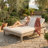 5-Position Reclining Double Chaise Lounge With Folding Side Tables - Ideal For Garden & Outdoor Relaxation-480843753
