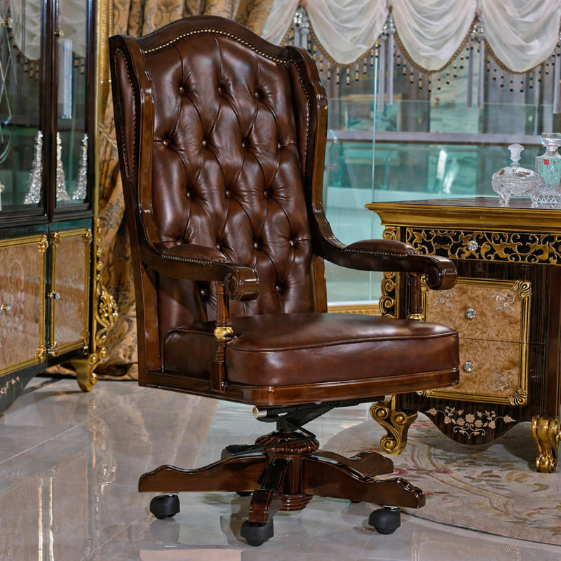 Giorgio Leather Swivel Executive Chair, Brown