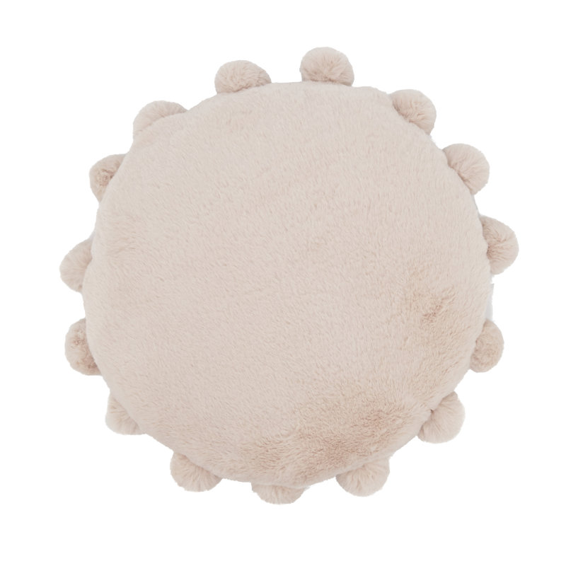 Faux Rabbit Fur Collection Throw Pillow, Oatmeal