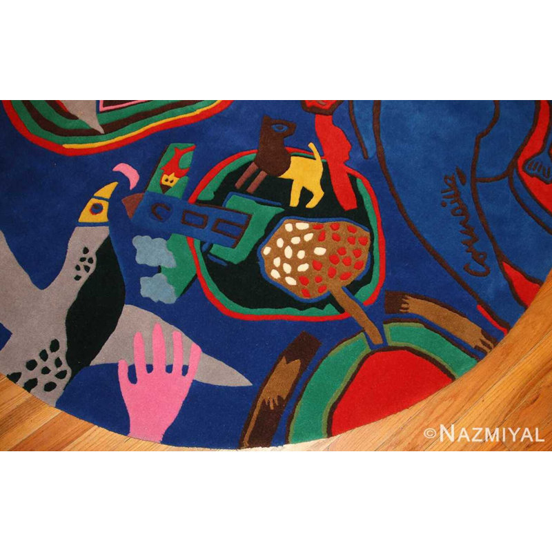 Scandinavian One-of-a-Kind Round 7'2" X 7'2" Area Rug