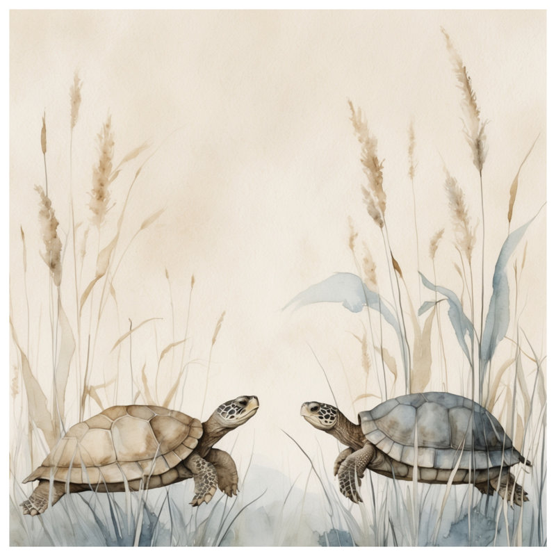Rideaux et rideaux occultant Turtles In Grass, 50 po x 92 po - 1 panneau, Transparent