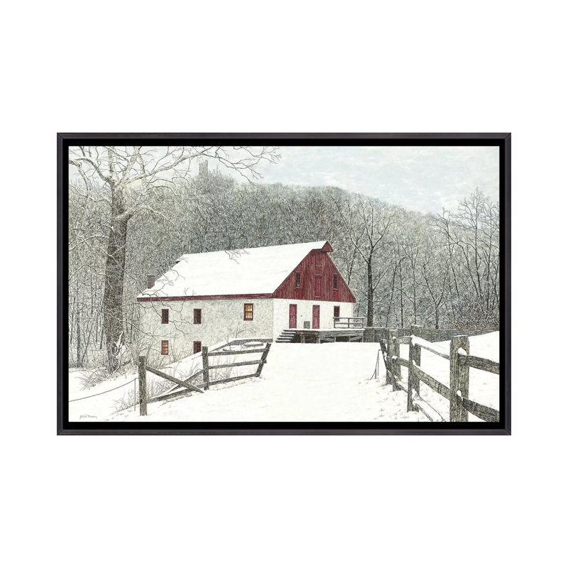 Grist Mill par James Redding - reproduction d'art, Aucun mat, H 40 po x l 60 po x 1,5 po, Toile avec cadre noir patiné