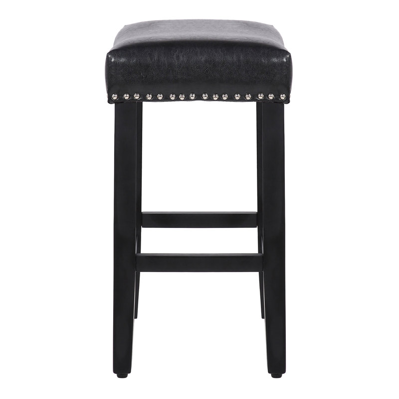 Jameson Upholstered Counter & Bar Stool (Set of 2), Gray/Navy Blue, Counter Stool (24” Seat Height), 2