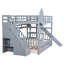Lit de style gris, 2 tiroirs, 3 tablettes et glissade, structure stable pour un lit superposé gris avec maisonnette Creative