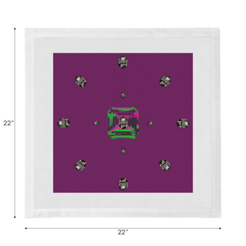 Asscher Cotton Blend Square Napkins, Purple Rain