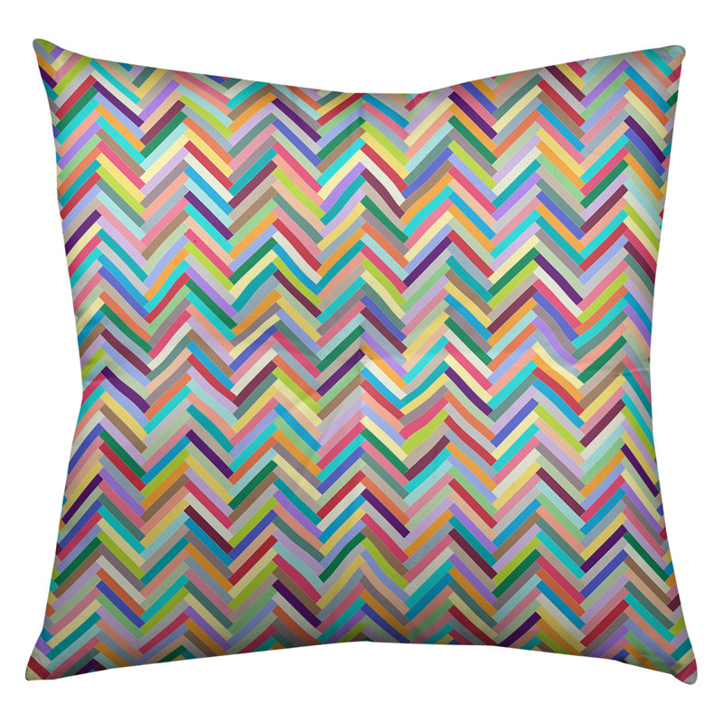 Coussin de plancher chevrons, 26 po x 26 po, Arc-en-ciel