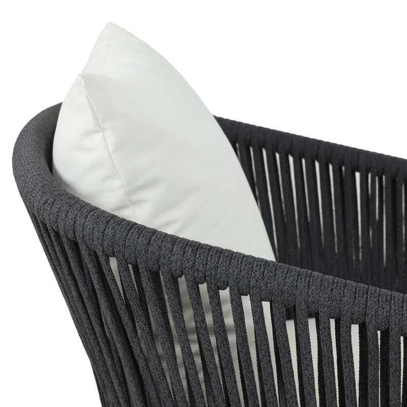 Porto Outdoor Lounge Chair, Acrylic, Arashi Salt Cushion/Bronze Frame