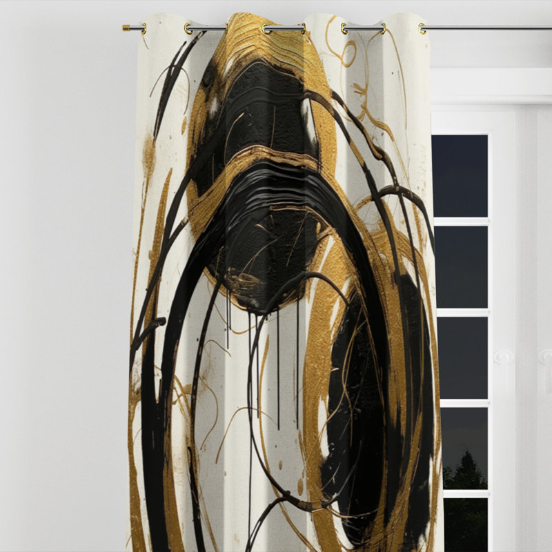 Analeece - Rideau à œillets moderne - Velours obscurcissant - 1 panneau, L 52 po x L 63 po, Œillets dorés