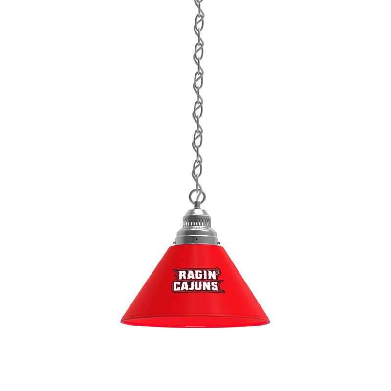 1 - Light Single Pendant, Chrome, Louisiana-Lafayette Ragin' Cajuns