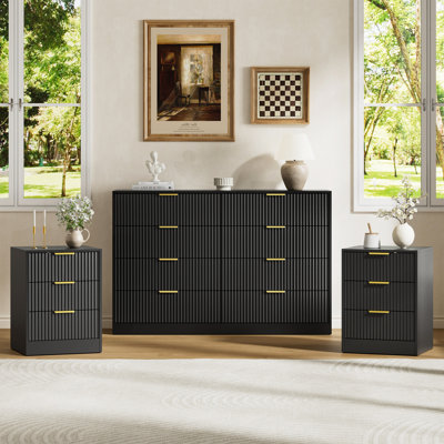 3-Piece 8-Drawer Dresser & 3-Drawer Nightstand Set