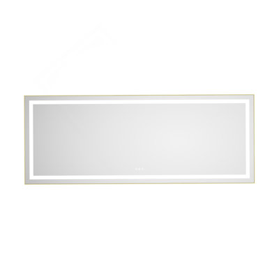 72 x 28 Inch LED Bathroom Mirror with Front and Backlight, Wall Mounted Vanity Mirror with Aluminum Frame, Anti-Fog, Memory, 3 Colors, Stepless Dimmable