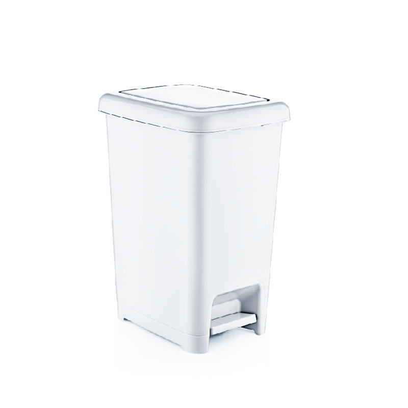 Poubelle à pédale, Blanc, 4 gallons