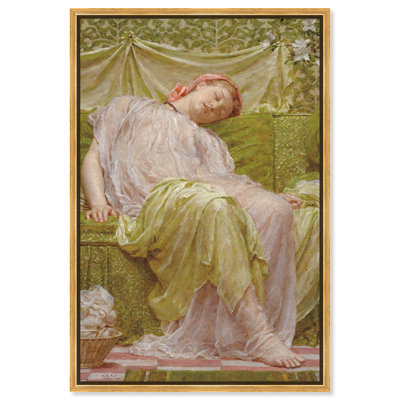 Art Remedy Classic Portraits Canvas, Gallery Wrapped, Workbasket by Albert Joseph Moore