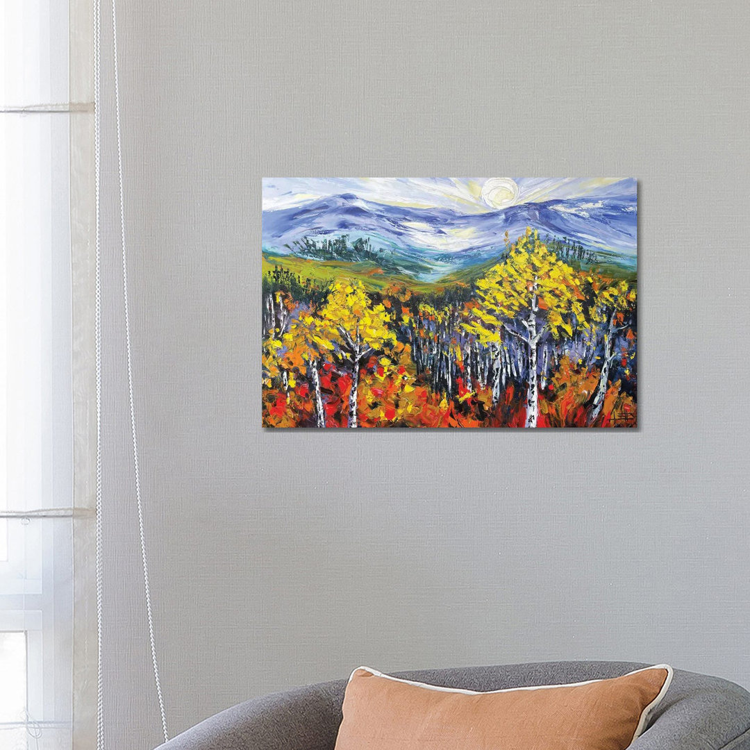 September Sunset Forest von Lisa Elley - Galerie-verpackte Leinwand Giclée