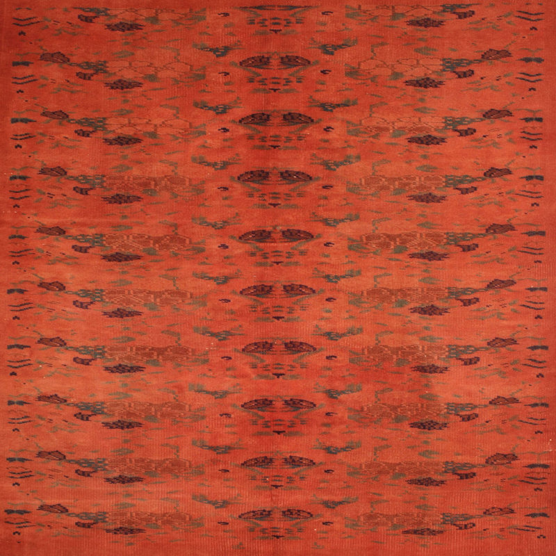 Tapis de zone rouge contemporaine, Carré 8 pi