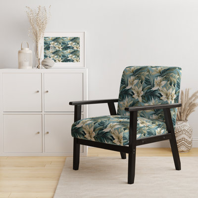 Upholstered Tropical Accent Arm Chair D