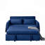 Canapé-lit moderne convertible de 55 po avec 2 poches pour accoudoirs amovibles, canapé-lit en velours avec lit escamotable, 2 coussins et dossier réglable pour le salon, accoudoirs à motif quadrillé-290346882