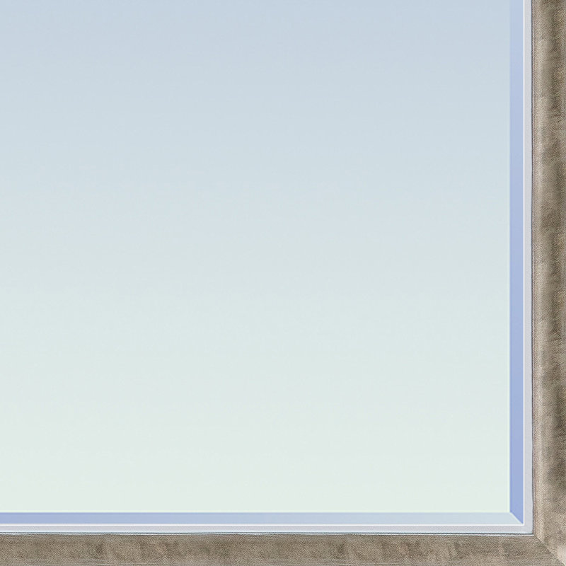 Emica Wood Rectangle Wall Mirror, Champagne