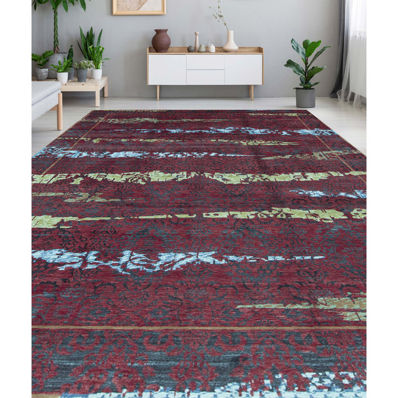 Neo Villa Abstract Area Rug in Red
