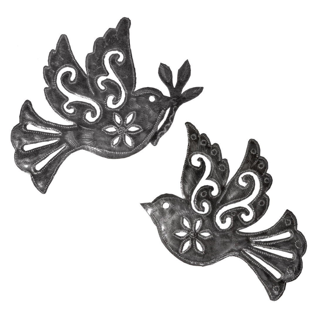 Handmade Traditional Landscape & Nature Wall Decor on Metal (Set of 2) Winston Porter