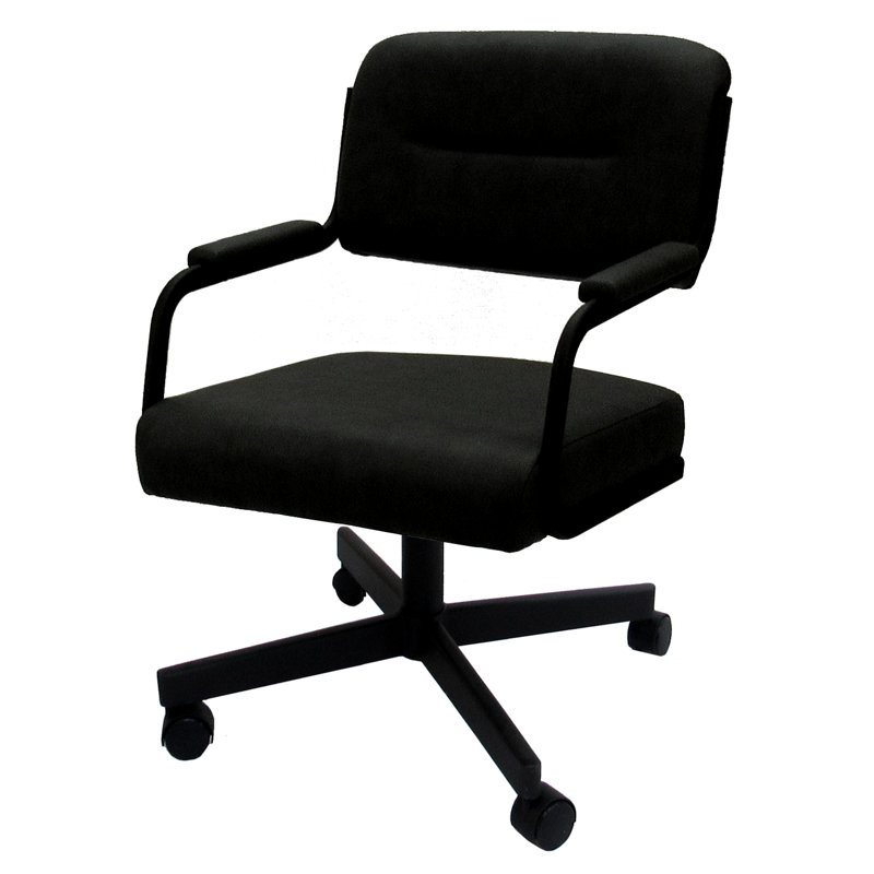 Chaise avec accoudoirs pivotante, Noir, Noir