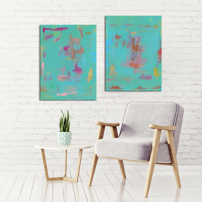 Compatible I / II par Dana McMillan - ensemble de 2 reproductions sur toiles tendues, H 40 po x l 60 po x p 1,5 po