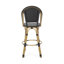 Ensemble de 2 tabourets de bar 29,5 po d'extérieur en rotin PE et aluminium français, fini sarcelle clair et bambou-1404094504