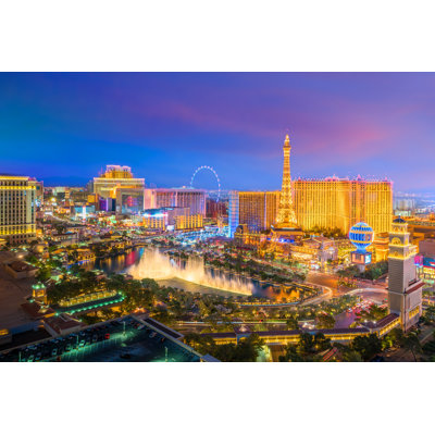 Horizon de Las Vegas la nuit - le Strip, en hauteur