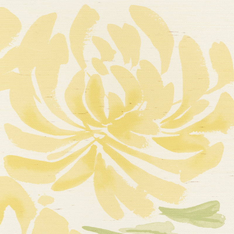 Papier peint en sisal Hana, Jaune