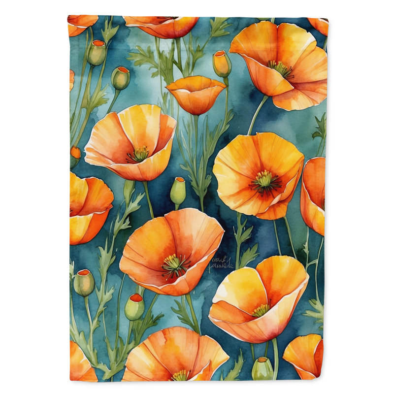 Drapeau de maison de fleurs Liatris, Coquelicots de Californie