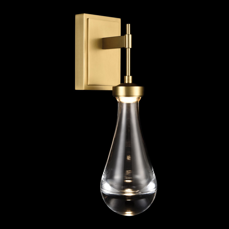 Veridian Steel LED Armed Sconce, Aged Brass