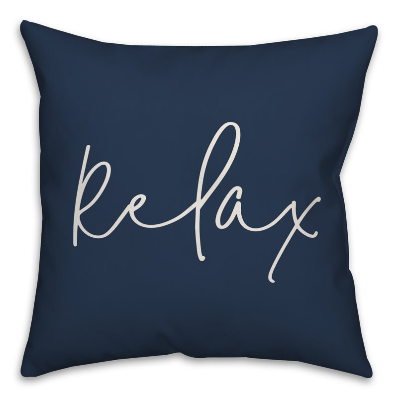 Housse et insert de coussin décoratif carré Whimsical Diamond Relax, H 16 po x l 16 po, Bleu marine