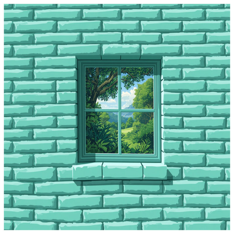 Housses de couette murales en brique turquoise, Twin