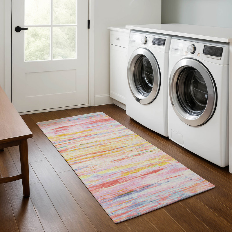 Premium Machine Washable Pirtle Abstract Rug, Runner 2'3" x 7'6"