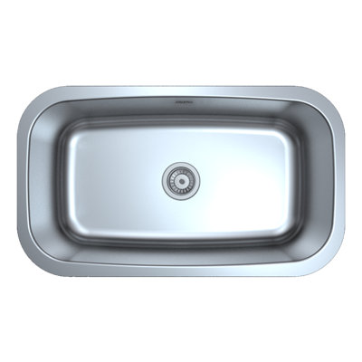 Évier de cuisine en acier inoxydable avec crépine L 32 po x l 18 po Capri Series