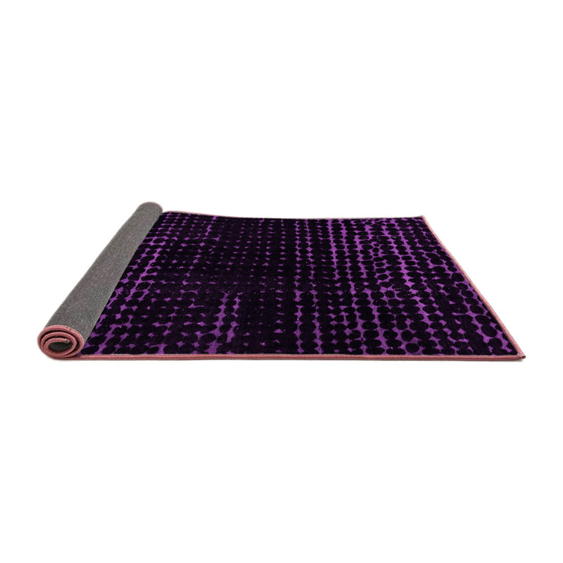 Tapis oriental en laine / polyester tissé à la machine Berk en rose, Carré 7 pi