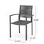 Chaises de salle à manger modernes en corde pour l'extérieur, gris et gris foncé, structure en aluminium 2 et