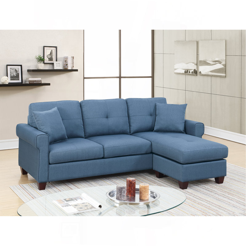 Canapé modulaire 2 pièces en bleu