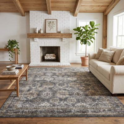 Tapis lavable rétro pour couloir, salle à manger et salon
