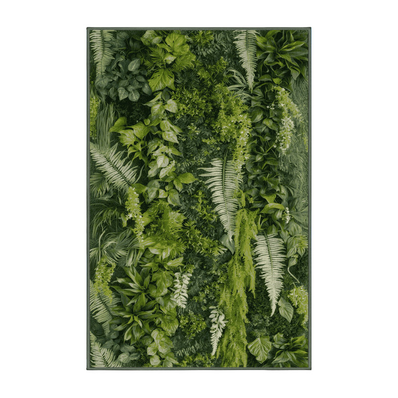 Machine Washable Nature Green Area Rug