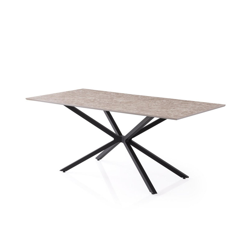 Ferro Beech Dining Table, Grey Stone