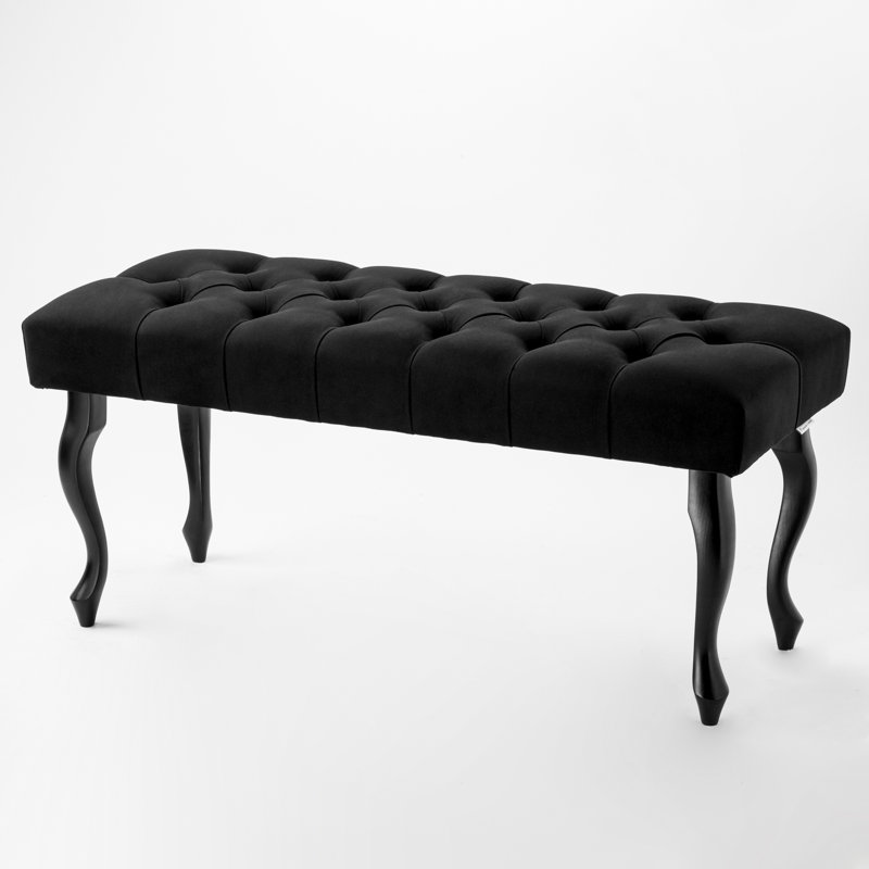 Migrati 100% Polyester Upholstered Bench, Black