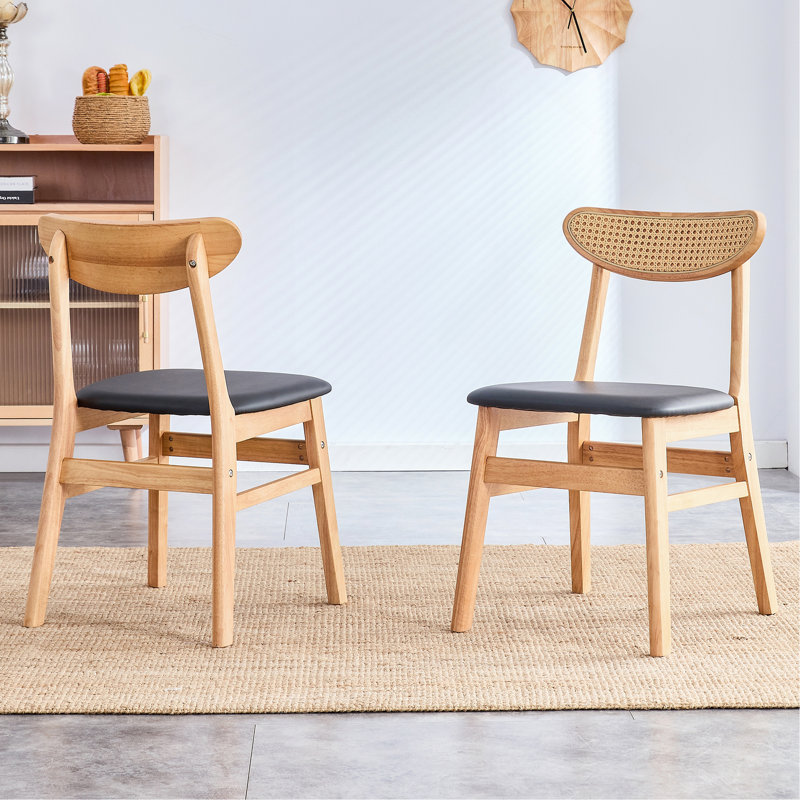 Ensemble de chaises de salle à manger en bois d'hévéa Cozy Natural