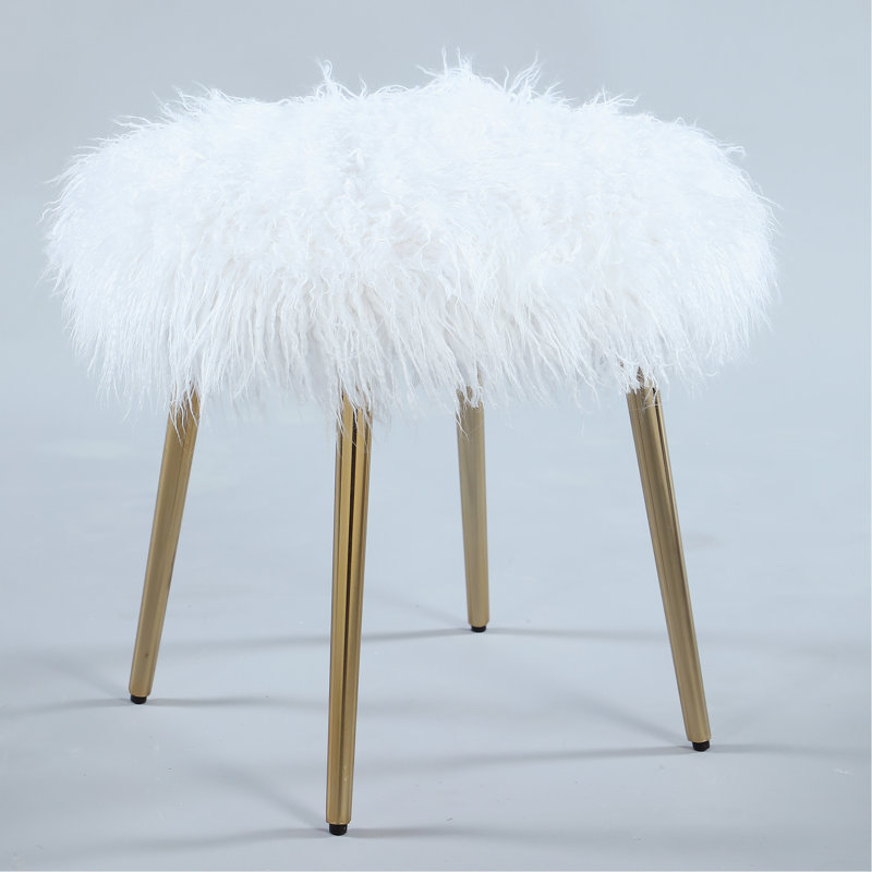 Specific White Faux Fur With Rose Gold Leg Demonstrations Clean Constructions